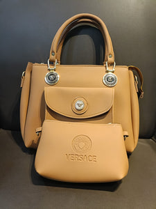 Versace Elegant Handbag Set - Camel Brown